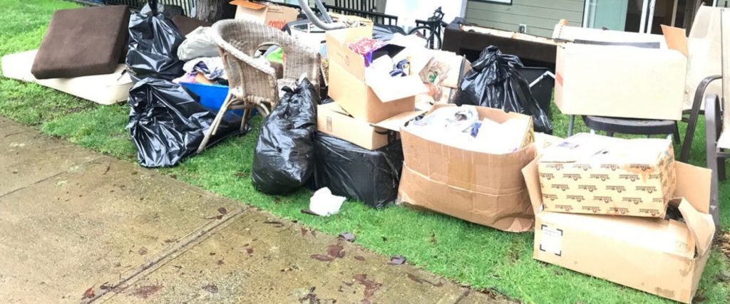 Junk and rubbish from decluttering